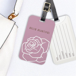 Hallo Schönheit - Moderne Chic-Rosa Rose Gepäckanhänger