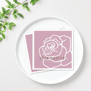 Hallo Schönheit - Moderne Chic-Rosa-Rosenpapier Serviette