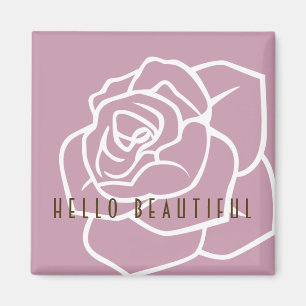 Hallo Schönheit - Moderne Chic Rosafarbene Rose Magnet