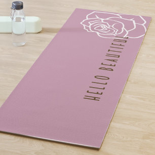 Hallo Schönheit - Moderne rosa Rosenblüte Yogamatte