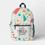 Hallo Schule Grade farbenfroh geometrisch Bedruckter Rucksack (Vorderseite)