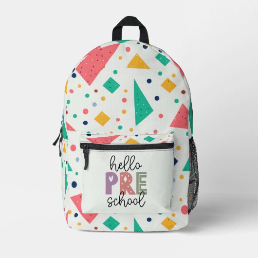 Hallo Schule Grade farbenfroh geometrisch Bedruckter Rucksack (Vorderseite)