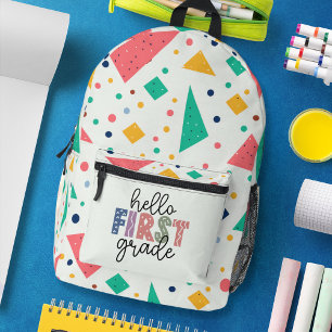 Hallo Schule Grade farbenfroh geometrisch Bedruckter Rucksack
