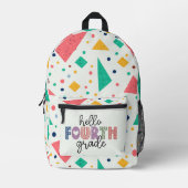 Hallo Schule Grade farbenfroh geometrisch Bedruckter Rucksack (Vorderseite)