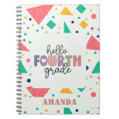 Hallo Schule Grade farbenfrohe geometrische indivi Notizblock (Vorderseite)