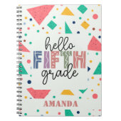 Hallo Schule Grade farbenfrohe geometrische indivi Notizblock (Vorderseite)