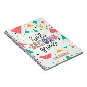 Hallo Schule Grade farbenfrohe geometrische indivi Notizblock (Rechte Seite)