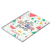 Hallo Schule Grade farbenfrohe geometrische indivi Notizblock (Linke Seite)