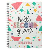 Hallo Schule Grade farbenfrohe geometrische indivi Notizblock (Vorderseite)