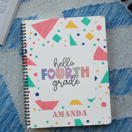 Hallo Schule Grade farbenfrohe geometrische indivi Notizblock