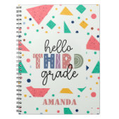 Hallo Schule Grade farbenfrohe geometrische indivi Notizblock (Vorderseite)