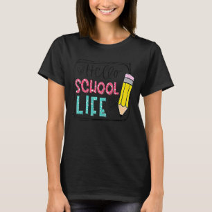 Hallo Schule Leben Stift zurück zum Lehrer Ki T-Shirt
