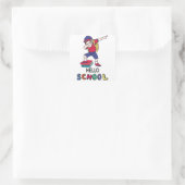 Hallo Schule Quadratischer Aufkleber (Tasche)