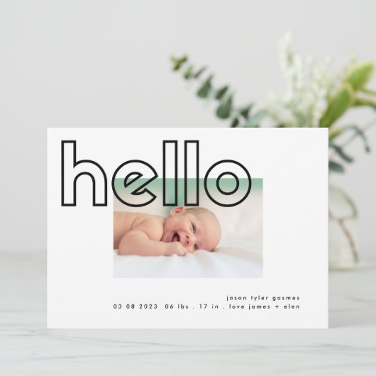 hallo schwarz auf weiß, modern, einfach minimalist ankündigung (Stehend Vorderseite)