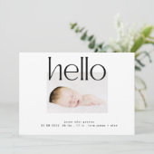 hallo | Schwarz fett, modern, einfach, Text gebär Ankündigung (Stehend Vorderseite)