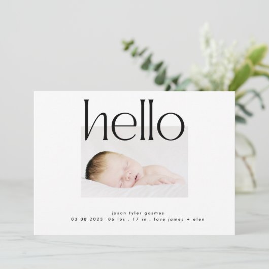 hallo  | Schwarz fett, modern, einfach, Text gebär Ankündigung (Stehend Vorderseite)