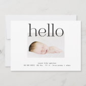 hallo | Schwarz-Weiß-Moderne, einfach minimalisti Ankündigung (Vorderseite)