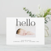 hallo | Schwarz-Weiß-Moderne, einfach minimalisti Ankündigung (Stehend Vorderseite)