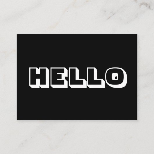 Hallo, Schwarz-weiße Karte (Vorderseite)
