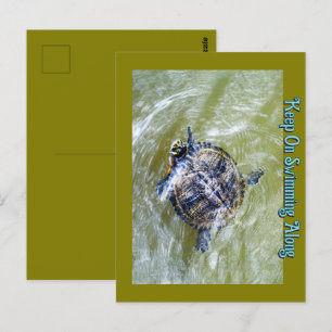 Hallo schwimmen Schildkröten Postkarte