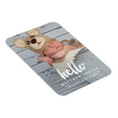 Hallo-Script | Baby Birth Announcement Magnet (Rechte Seite)