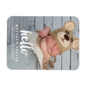 Hallo-Script | Baby Birth Announcement Magnet (Horizontal)