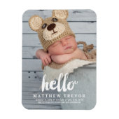Hallo-Script | Baby Birth Announcement Magnet (Vertikal)