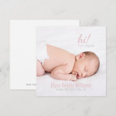 Hallo! Script Baby Girl | Ankündigung von Foto zur (Vorne/Hinten)