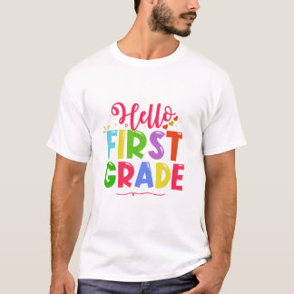 Hallo Sechste Stufe Zurück zur Schule 6. Schultag T-Shirt