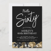Hallo Sechzig Modern Script 60. Geburtstag Einladung (Vorderseite)
