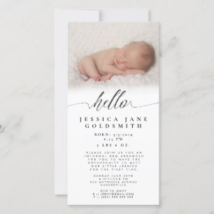 Hallo sehen Baby-Geburts-MitteilungSip u. Party Ankündigung