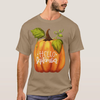 Hallo September Herbst Saison Pumpkin Zurück zur S T-Shirt
