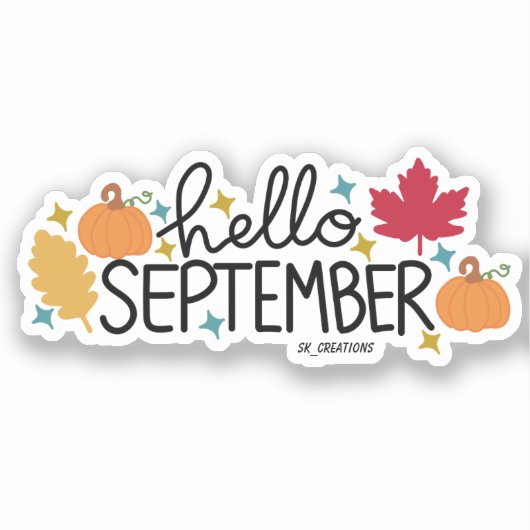 Hallo September (Version 2) Aufkleber (Vorderseite)