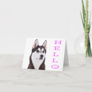 Hallo Sibirischer Husky Welpen Hund Leere Karte