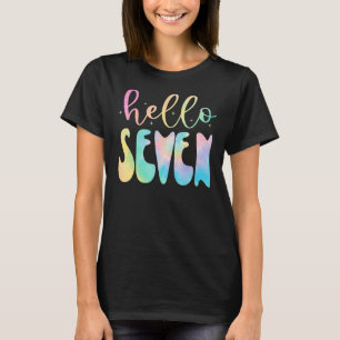 Hallo Sieben 7 Jahre alt 7. Geburtstag Mädchen Alt T-Shirt