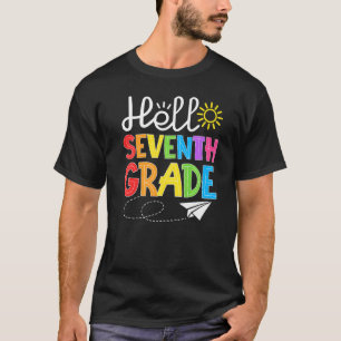 Hallo Sieben Grad Spaß 7. Klasse Backto Schule S T-Shirt