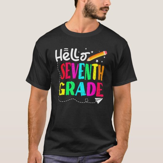 Hallo Sieben Grad zurück zum Schuldesign T-Shirt (Vorderseite)