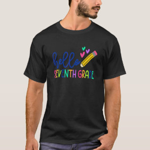 Hallo Siebter Schultag der 7. Klasse Lehrer erster T-Shirt