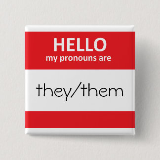 HALLO sind meine Pronomina sie/sie quadratischer Button