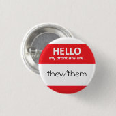 HALLO sind meine Pronomina sie/sie runden Knopf Button (Vorne & Hinten)