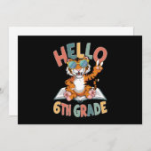 Hallo Sixth Grade Tiger Lover Zurück zur Schule Einladung (Vorne/Hinten)