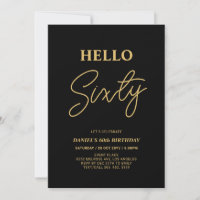 Hallo Sixty | Gold & Black 60. Geburtstagsparty