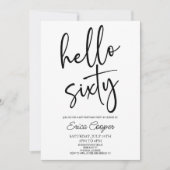 Hallo Sixty Minimal Elegant 60. Geburtstagsparty Einladung (Vorderseite)