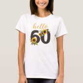 Hallo Sixty Women's Tee Shirt mit Sonnenblumen (Vorderseite)