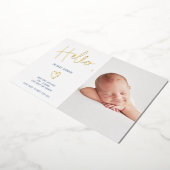 Hallo Skript Herzblauer Foto Kind Geburt Folieneinladung (Gedreht)