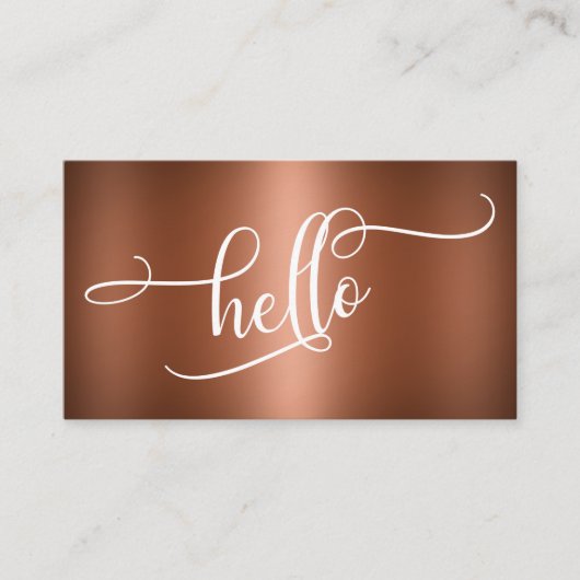 Hallo Skript-Typografie über glattem Imitat-Kupfer Visitenkarte (Vorderseite)