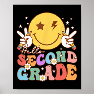 Hallo Smile Gesicht Hippie Zweite Klasse Vintage R Poster