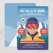 Hallo Snow Einladung (Vorne/Hinten)