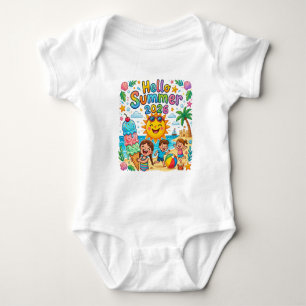 Hallo Sommer 2026 Kinder-Shirt Sonne Spaß Baby Strampler
