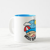 Hallo Sommer 2 Zweifarbige Tasse (Vorderseite Links)